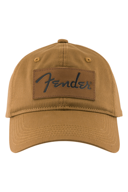 Brown cap with Fender logo on a white background