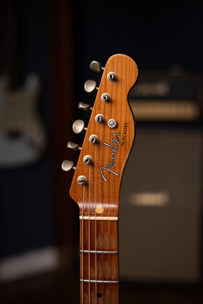 Fender Limited Edition Roasted Reverse '50s Telecaster Heavy Relic, 1-Piece Roasted Quartersawn Maple Neck Electric Guitar - Ebony Transparent