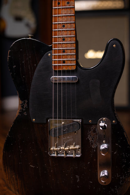 Fender Limited Edition Roasted Reverse '50s Telecaster Heavy Relic, 1-Piece Roasted Quartersawn Maple Neck Electric Guitar - Ebony Transparent