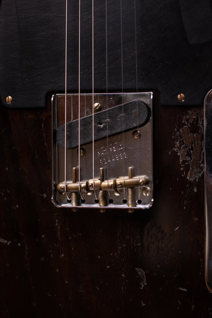 Fender Limited Edition Roasted Reverse '50s Telecaster Heavy Relic, 1-Piece Roasted Quartersawn Maple Neck Electric Guitar - Ebony Transparent