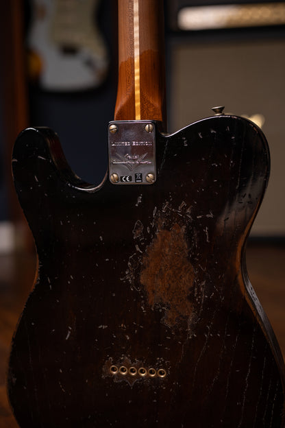 Fender Limited Edition Roasted Reverse '50s Telecaster Heavy Relic, 1-Piece Roasted Quartersawn Maple Neck Electric Guitar - Ebony Transparent