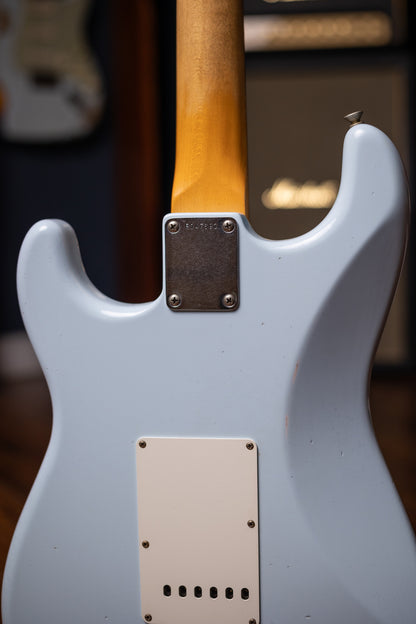 Fender Masterbuilt Greg Fessler '62 Stratocaster® Journeyman Relic® Electric Guitar  - Pale Sonic Blue 