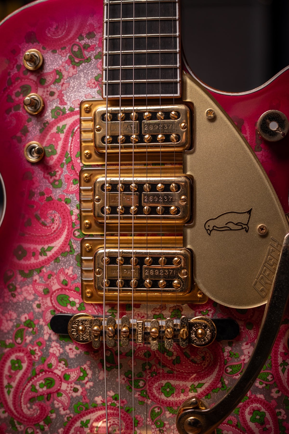 Pre Owned Gretsch Masterbuilt Pink Paisley Penguin Electric Guitar
