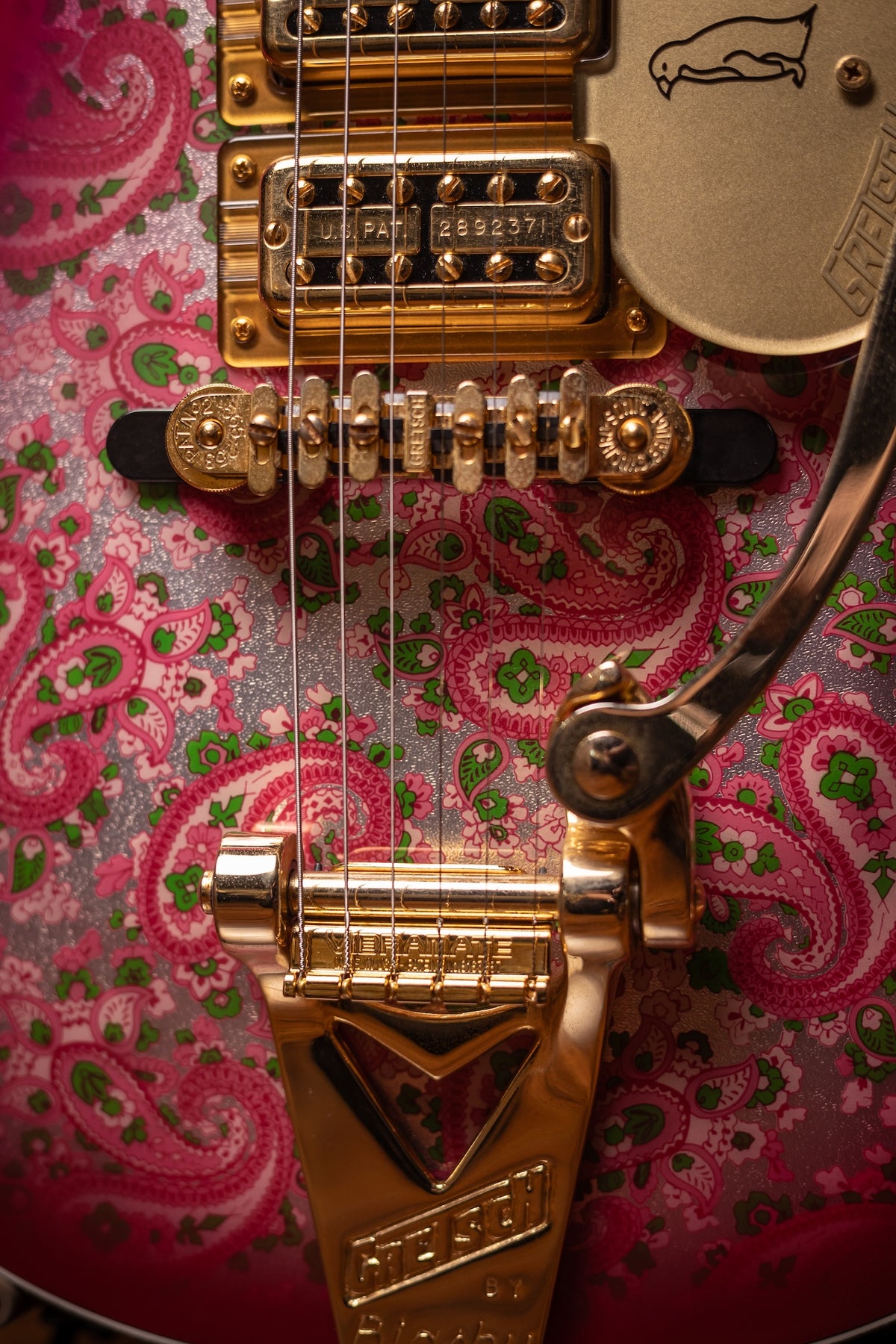Pre Owned Gretsch Masterbuilt Pink Paisley Penguin Electric Guitar