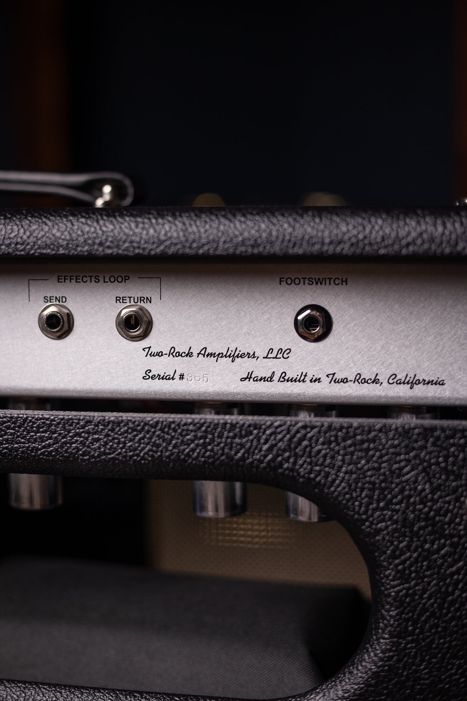 Two-Rock Silver Sterling Signature 100 Watt Head - Black Bronco, Aged British Black and Tan Cloth, White Piping, Silver Knobs