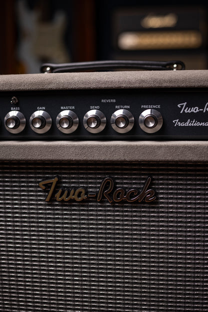 Two-Rock Traditional Clean 100 Watt 1x12” Tube Combo Amp - Dark Grey Suede, Vintage Silver Cloth, Black Piping, Silver Knobs