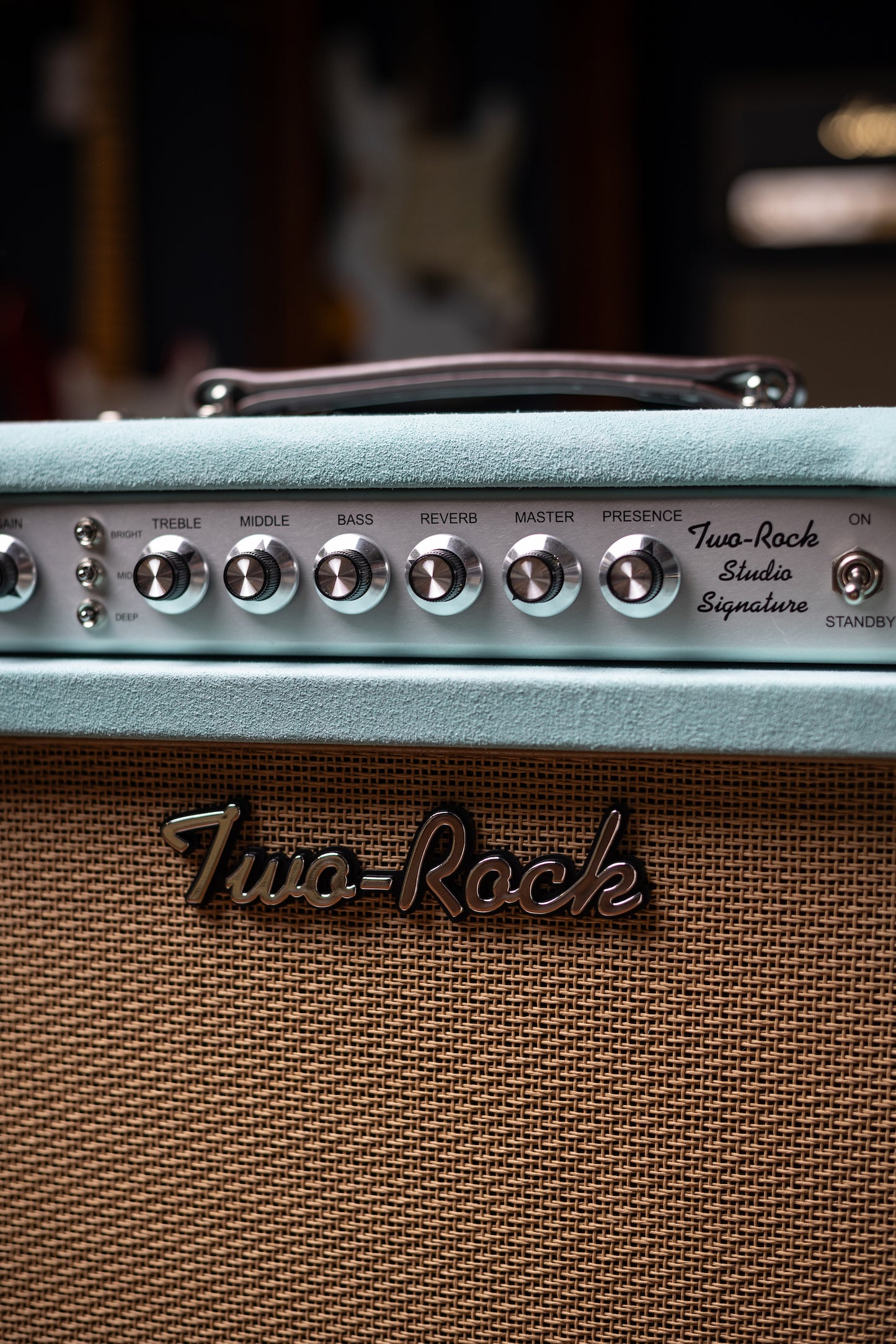 Two-Rock Studio Signature Combo - Silver Anodize, Mint Suede, Cane Cloth, Buckskin Piping, Silver Knobs
