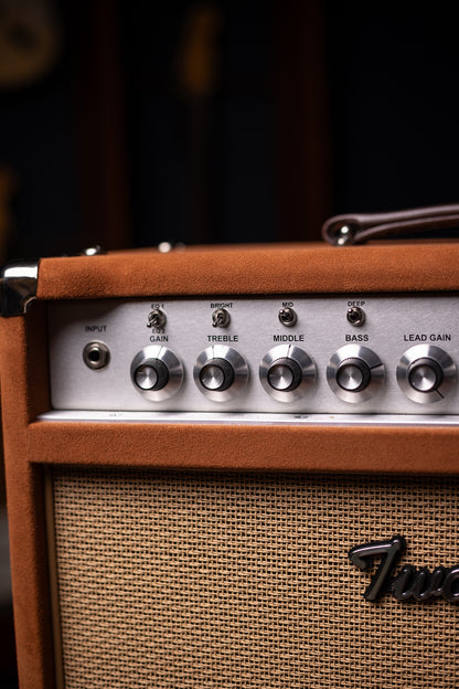 Two-Rock Bloomfield Drive 100/50w Tube Head and Cabinet - Tobacco Suede, Cane Cloth, Silver Anodized, Buckskin Piping, Silver Knobs, TR12 Speakers