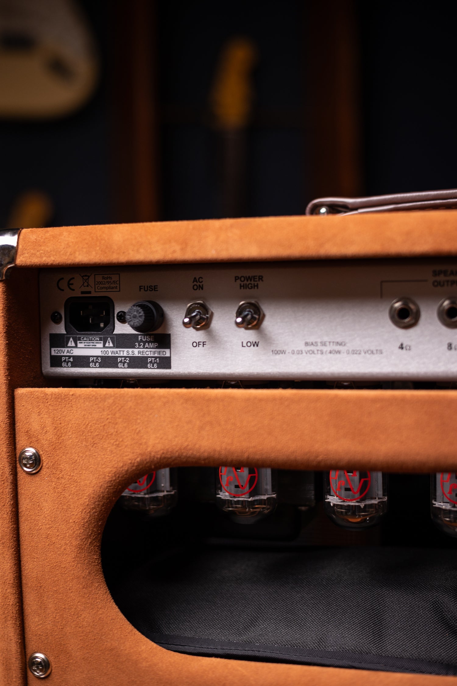 Two-Rock Bloomfield Drive 100/50w Tube Head and Cabinet - Tobacco Suede, Cane Cloth, Silver Anodized, Buckskin Piping, Silver Knobs, TR12 Speakers