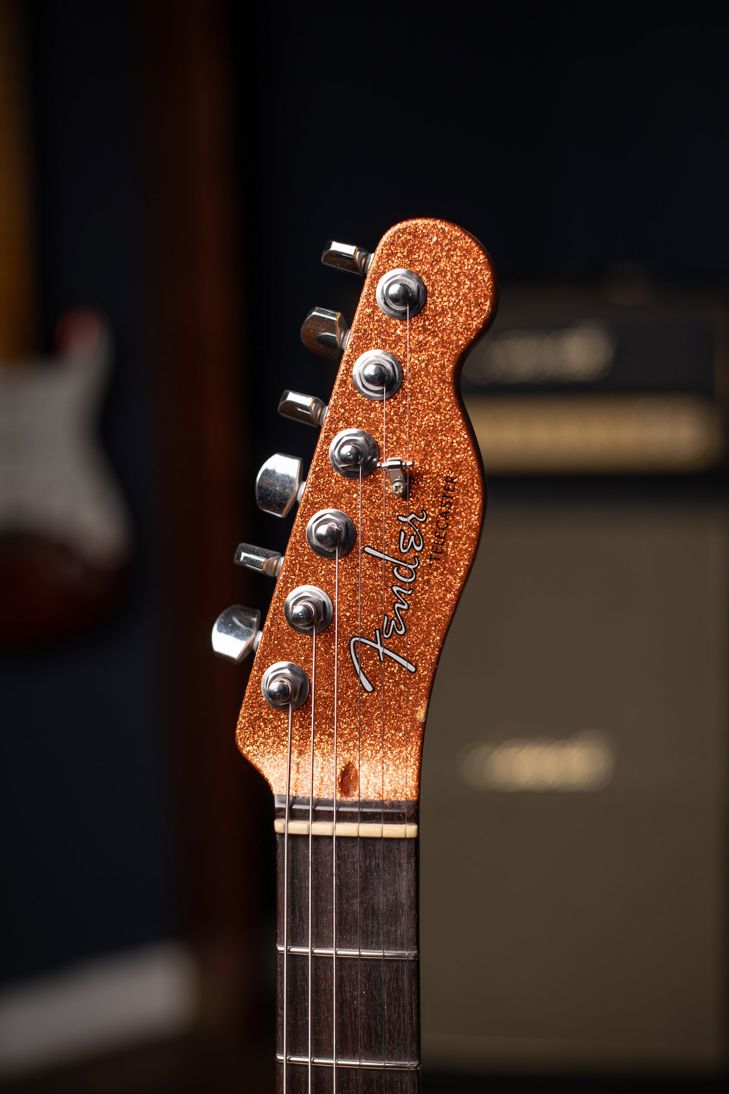 Fender Dual Stack HS Tele Relic Electric Guitar - Orange Sparkle Top with Natural Body