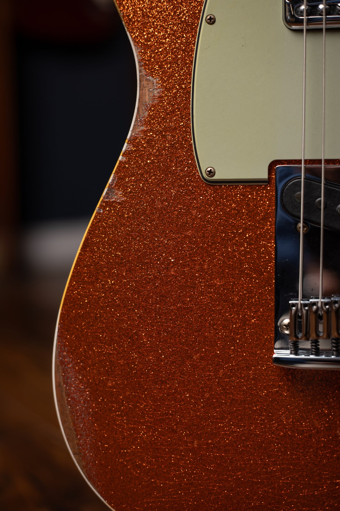 Fender Dual Stack HS Tele Relic Electric Guitar - Orange Sparkle Top with Natural Body