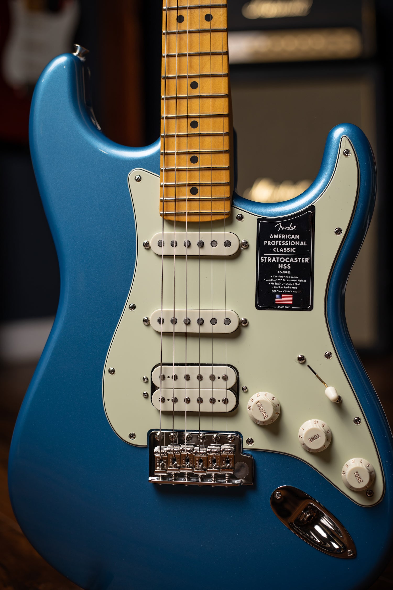 Fender American Professional Classic Stratocaster® HSS Electric Guitar - Lake Placid Blue
