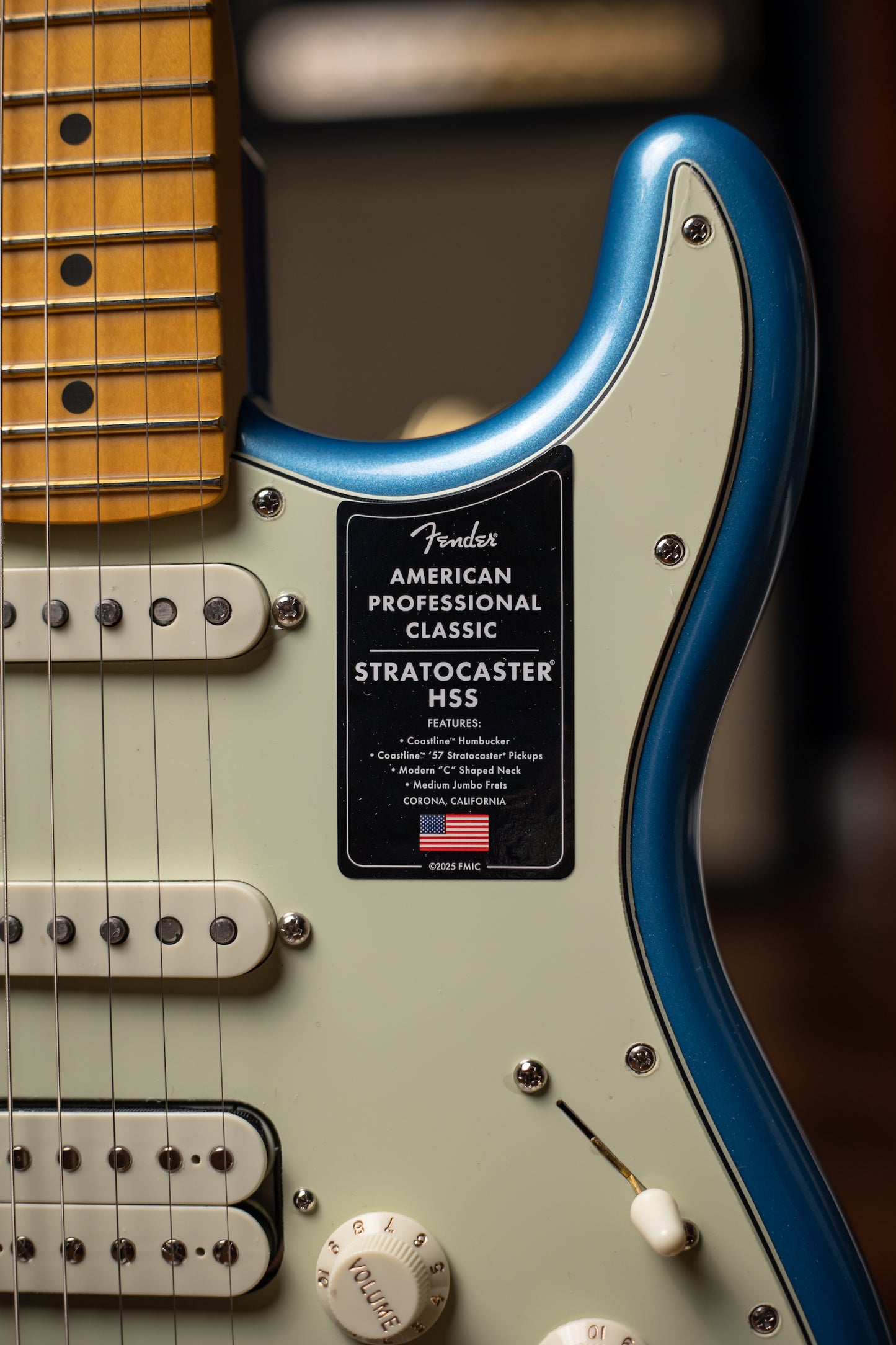 Fender American Professional Classic Stratocaster® HSS Electric Guitar - Lake Placid Blue