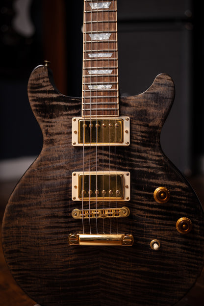 2002 Gibson Les Paul Double Cutaway Electric Guitar - Transparent Black