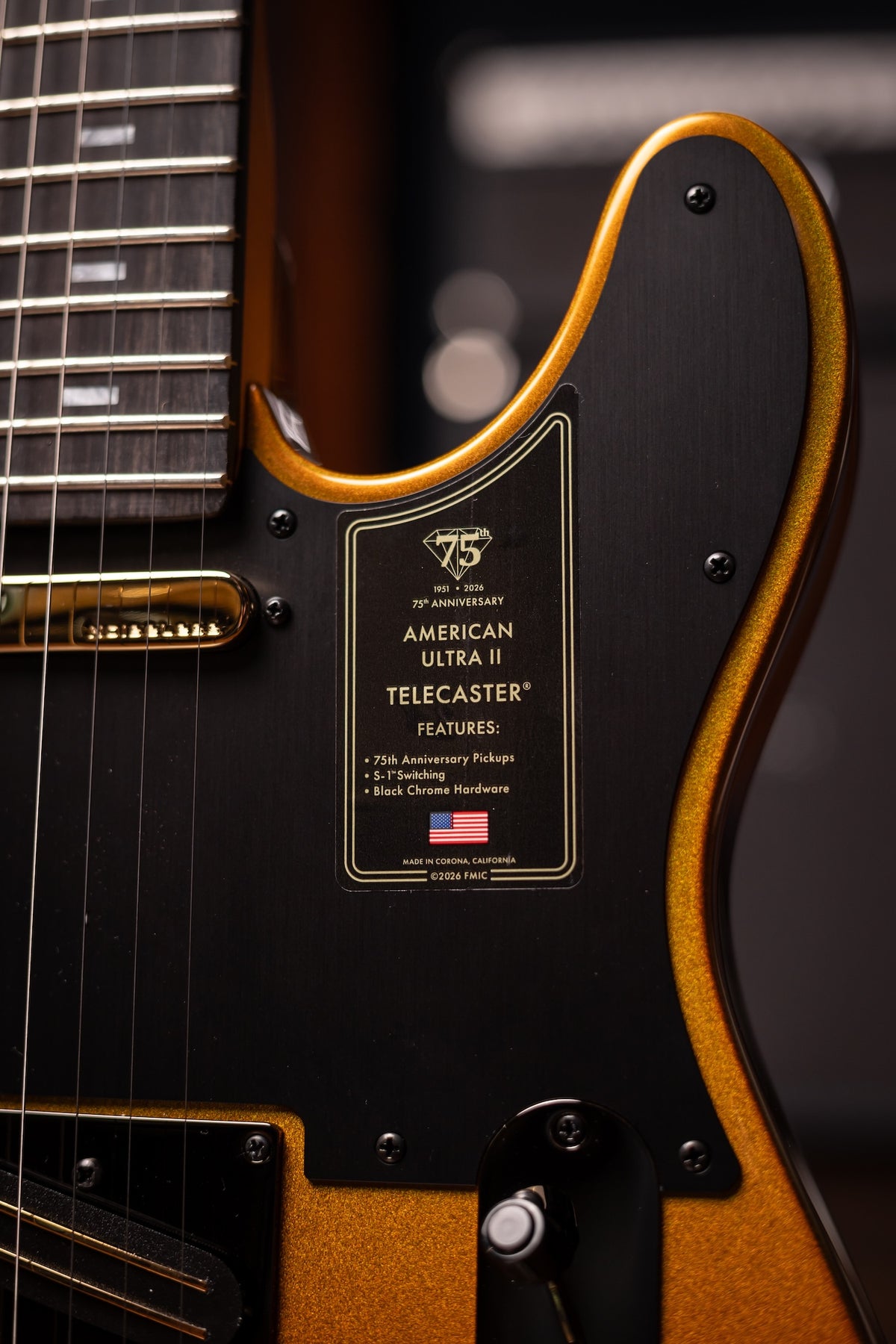 Fender 75th Anniversary American Ultra II Telecaster Ebony Fingerboard, Electric Guitar - Liquid Gold