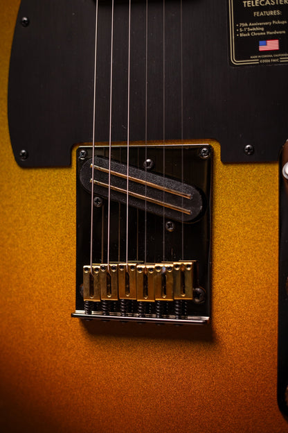 Fender 75th Anniversary American Ultra II Telecaster Ebony Fingerboard, Electric Guitar - Liquid Gold