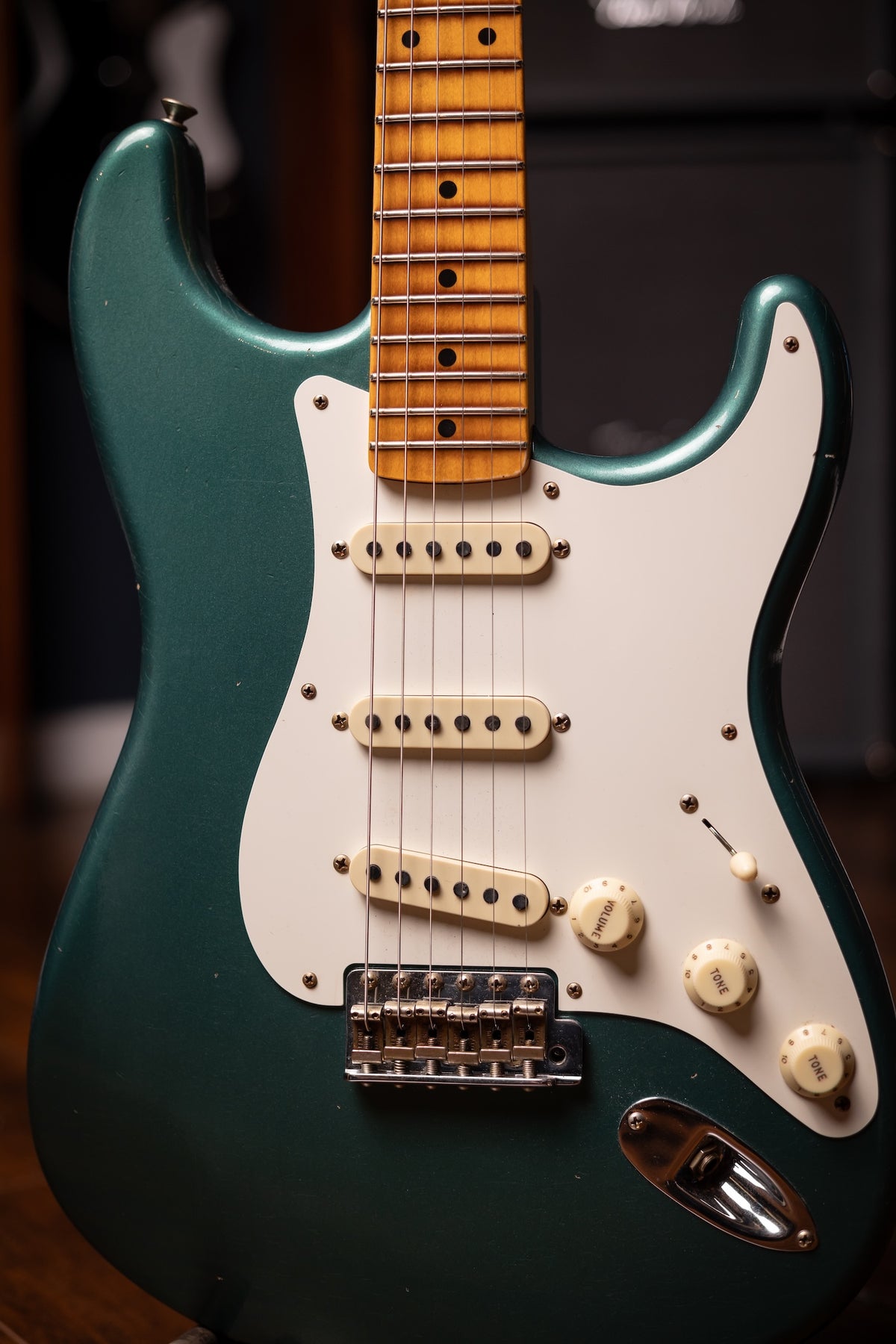 2024 Fender 1956 Journeyman Stratocaster Electric Guitar - Aged Sherwood Green Metallic