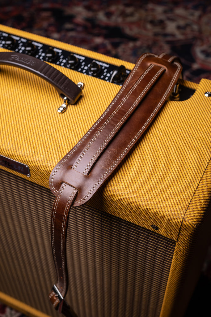 Walt Grace Vintage Leather Guitar Straps - '50s Style Brown