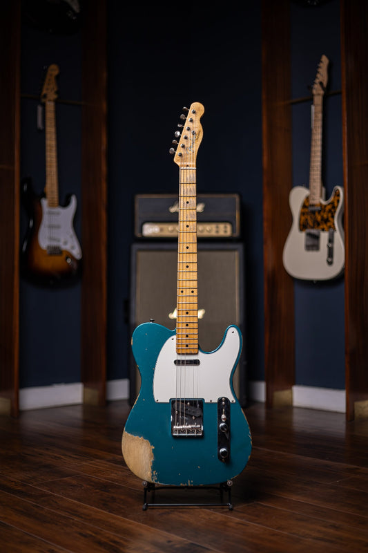 2018 Fender Custom Shop Wildwood 10 1955 Telecaster Relic Electric Guitar - Faded Ocean Turquoise