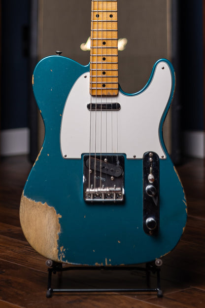 2018 Fender Custom Shop Wildwood 10 1955 Telecaster Relic Electric Guitar - Faded Ocean Turquoise