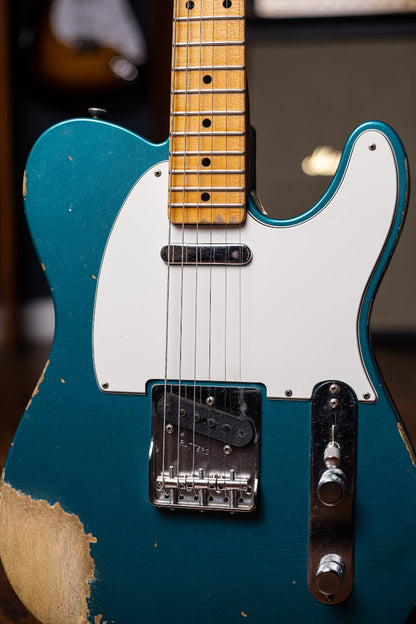 2018 Fender Custom Shop Wildwood 10 1955 Telecaster Relic Electric Guitar - Faded Ocean Turquoise