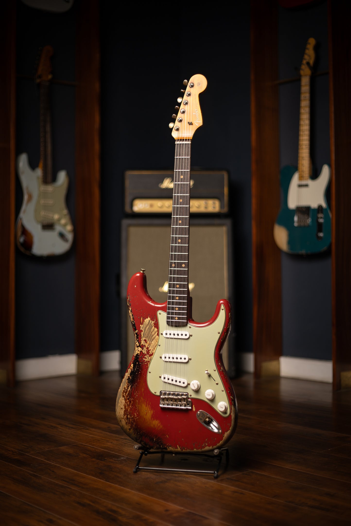 Fender Custom Shop 1961 Stratocaster Super Heavy Relic Electric Guitar - Aged Dakota Red over 3-Color Sunburst