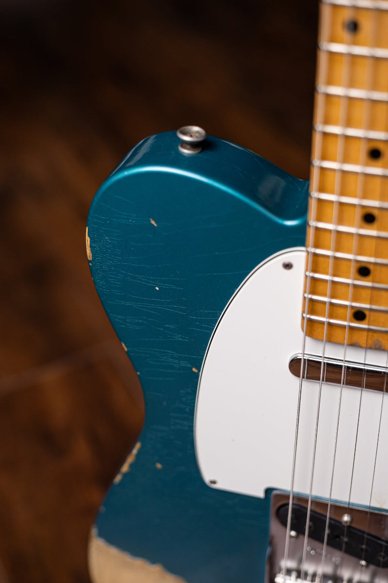 2018 Fender Custom Shop Wildwood 10 1955 Telecaster Relic Electric Guitar - Faded Ocean Turquoise