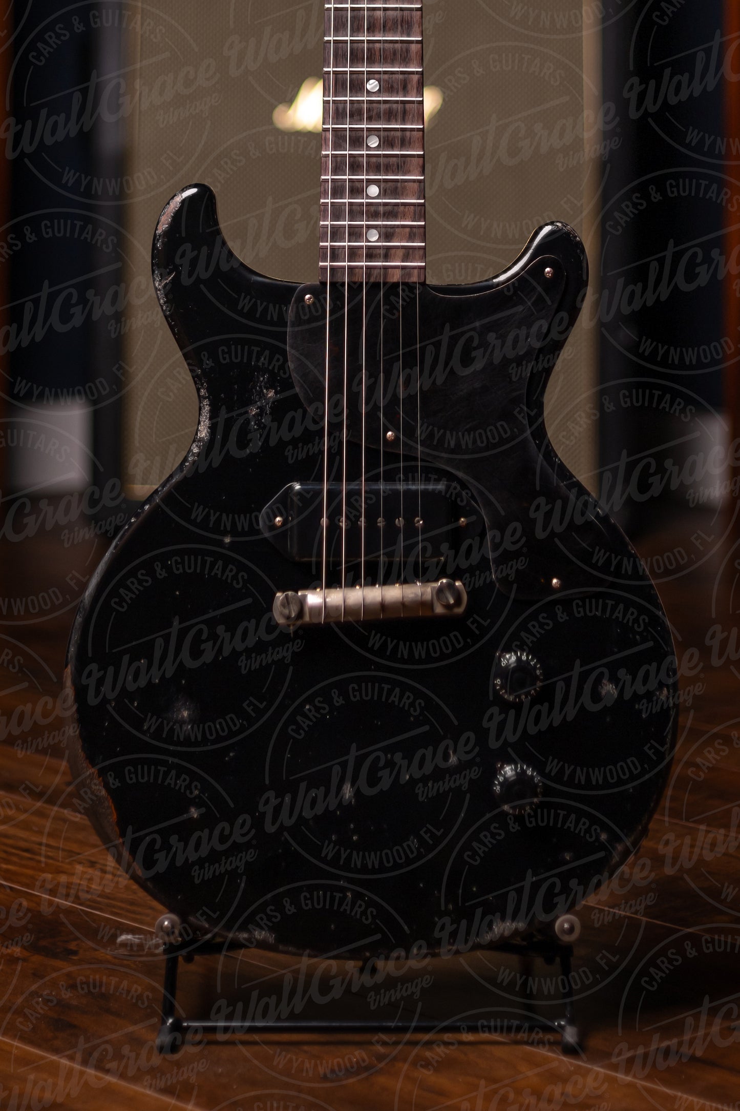 Gibson Custom Shop 1960 Les Paul Junior Double Cut Reissue Murphy Lab Ultra Heavy Aged Electric Guitar - Ebony