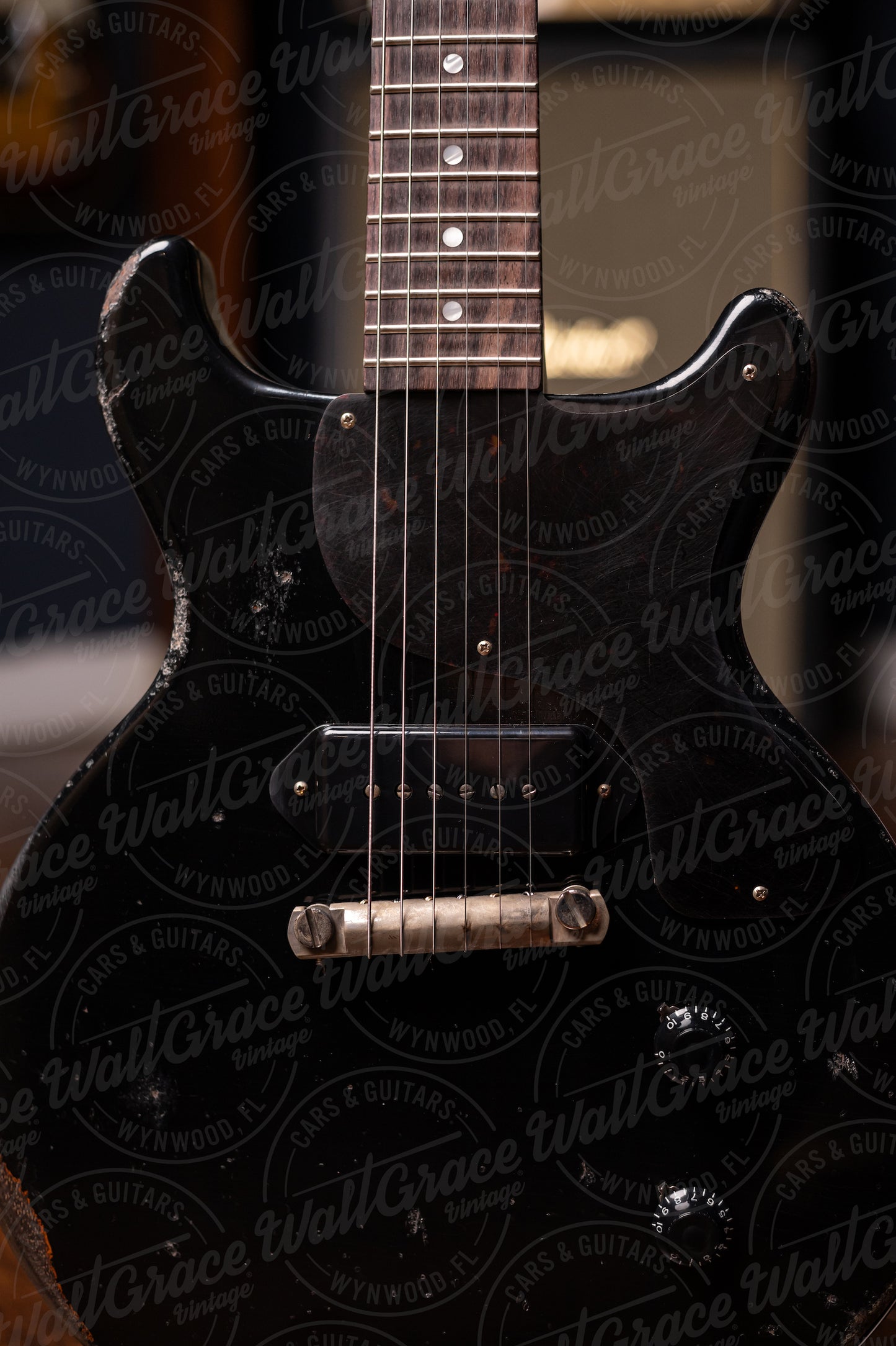 Gibson Custom Shop 1960 Les Paul Junior Double Cut Reissue Murphy Lab Ultra Heavy Aged Electric Guitar - Ebony