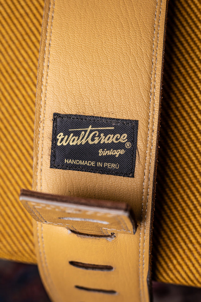 Walt Grace Vintage Leather Guitar Straps - Wide Dark Brown