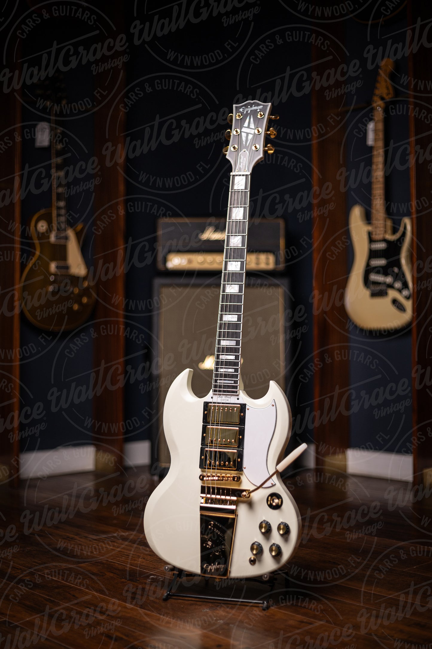 Epiphone 1963 Les Paul SG Custom With Maestro Vibrola Electric Guitar - Classic White