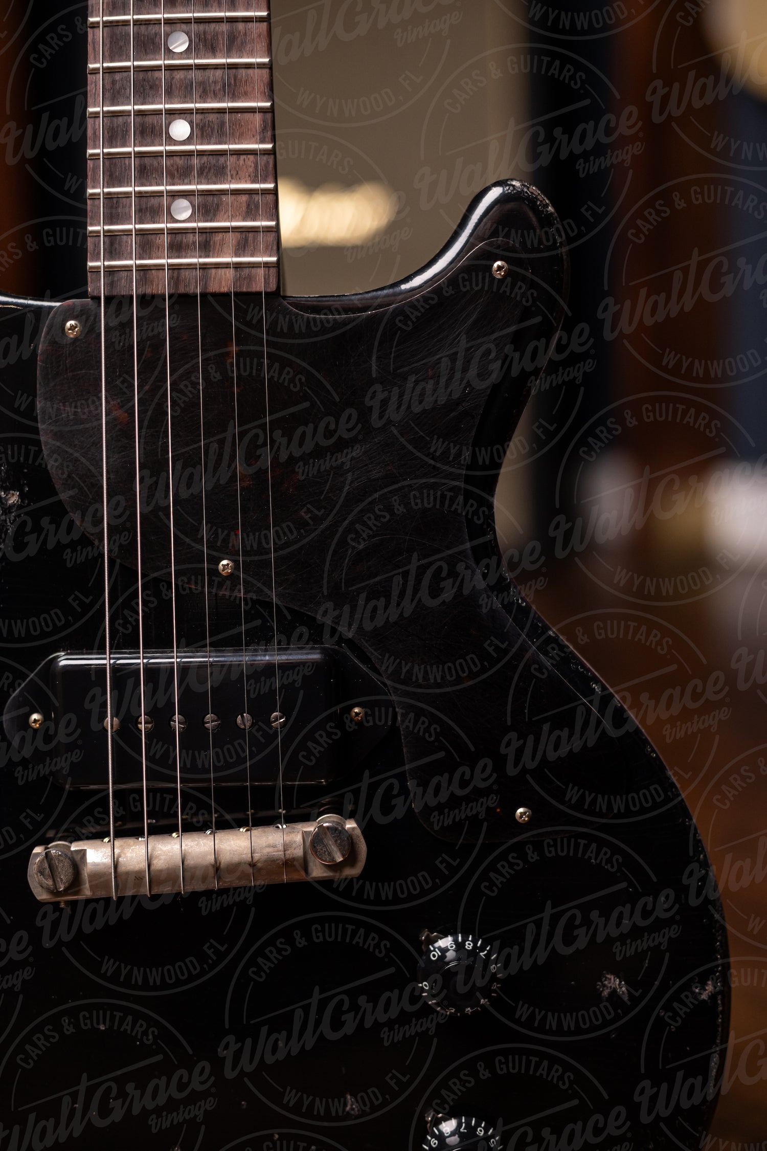 Gibson Custom Shop 1960 Les Paul Junior Double Cut Reissue Murphy Lab Ultra Heavy Aged Electric Guitar - Ebony