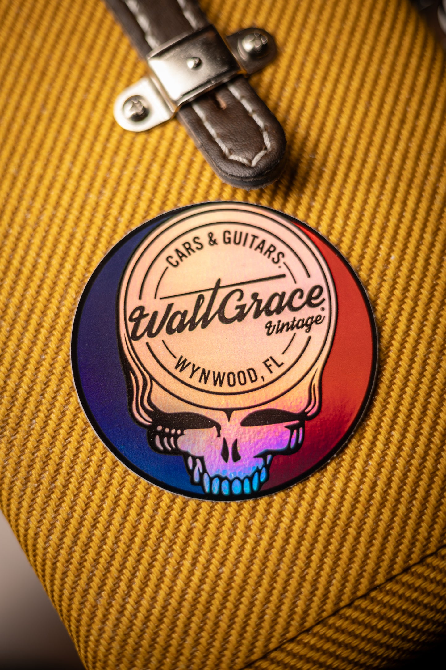 Walt Grace Vintage "Stealie" Skull Sticker 3" Holographic