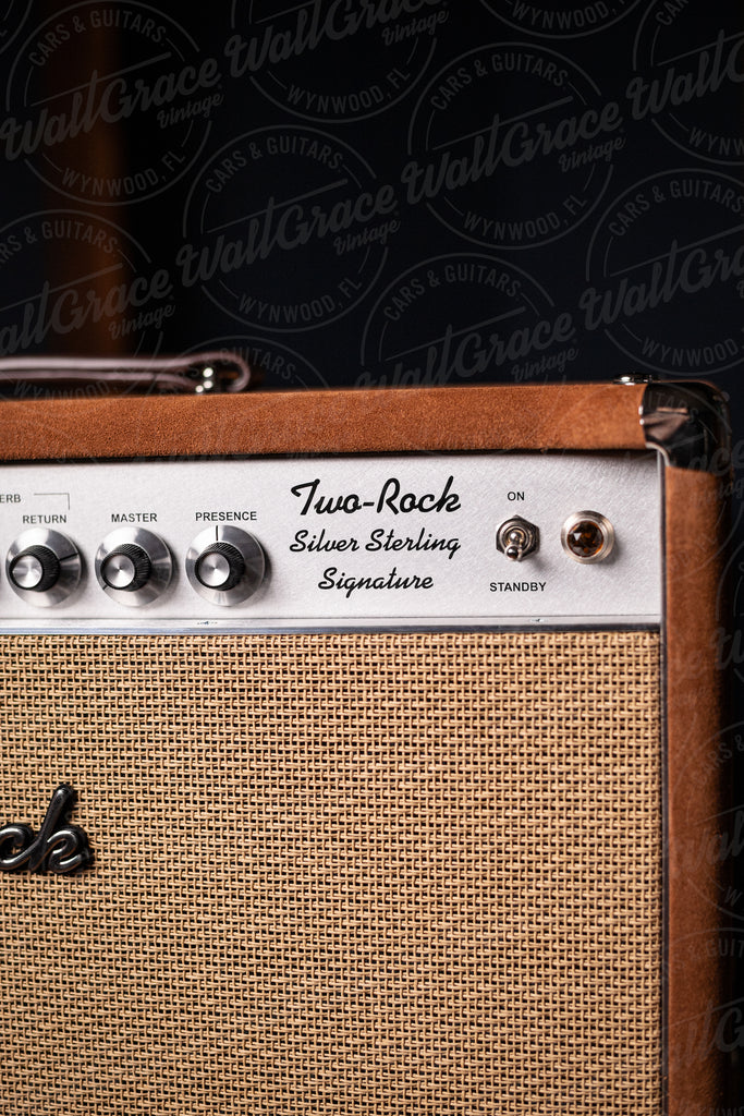 IN STOCK! Two-Rock Silver Sterling Signature 150w Tube Head and Cabinet (SSS Width) - Tobacco Suede, Silver Chassis, Cane Grill, Silver Skirt Knobs
