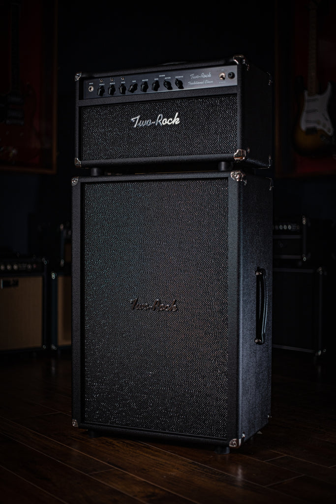 Two-Rock Traditional Clean 100/50 Watt Tube Head and 12-65B 2x12 Extension Cabinet - Black Bronco, Sparkle Matrix Cloth