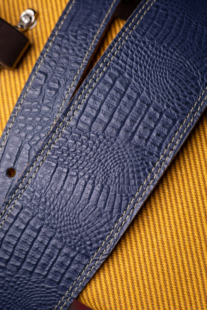 Leather Straps Co Blue Croc Deluxe Strap