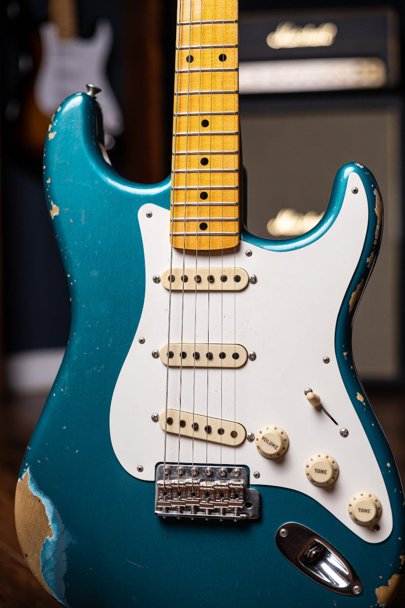 2016 Fender Custom Shop Wildwood 10 1955 Strat Relic Electric Guitar - Lake Placid