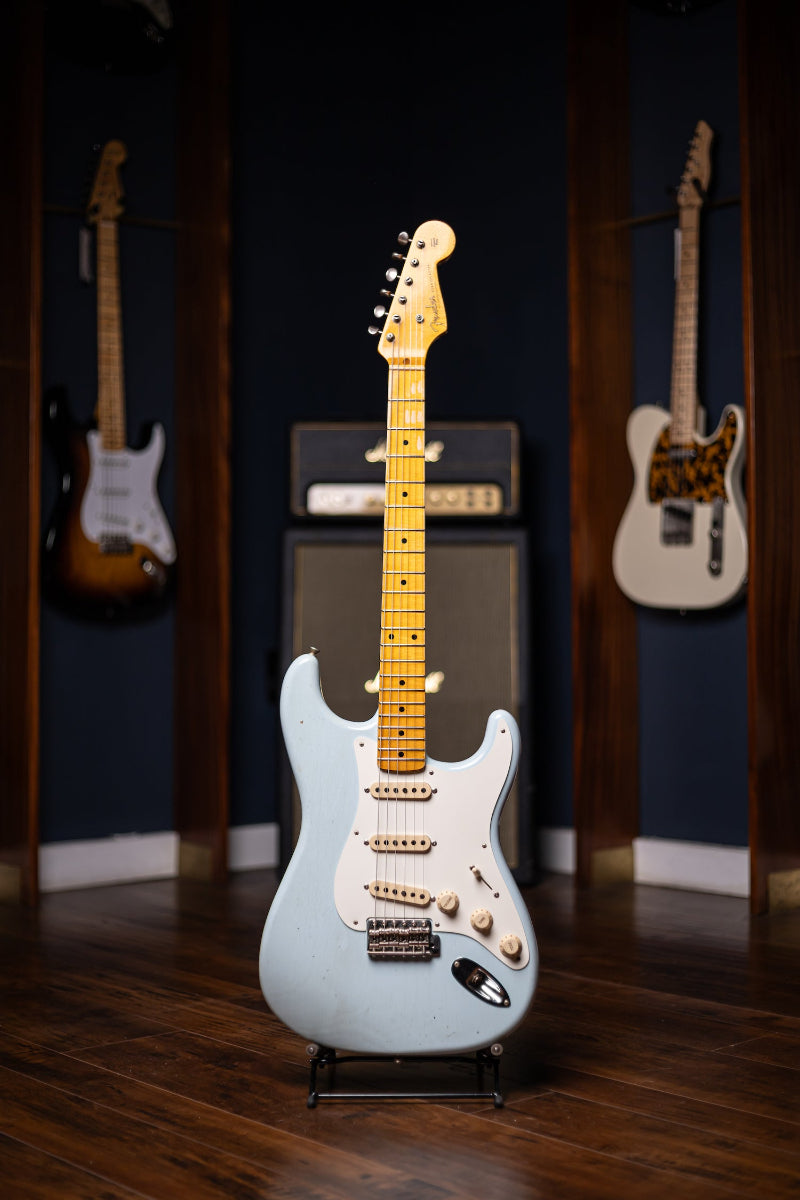2009 Fender Custom Shop Wildwood 10 1955 Stratocaster Journeyman Electric Guitar - Sonic Blue