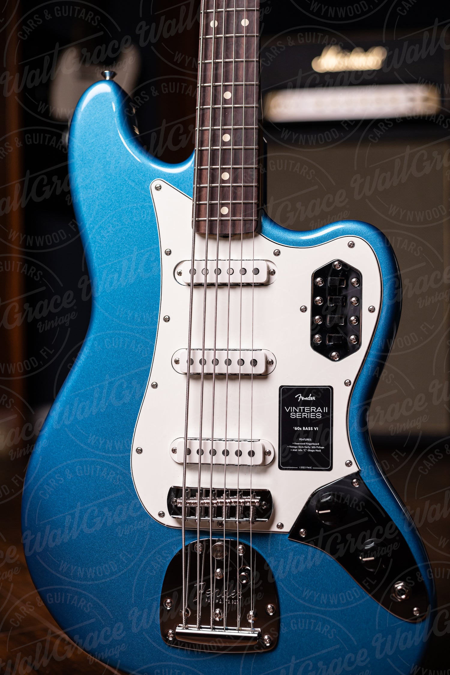 Fender Vintera II 60's Bass VI Electric Guitar - Lake Placid Blue