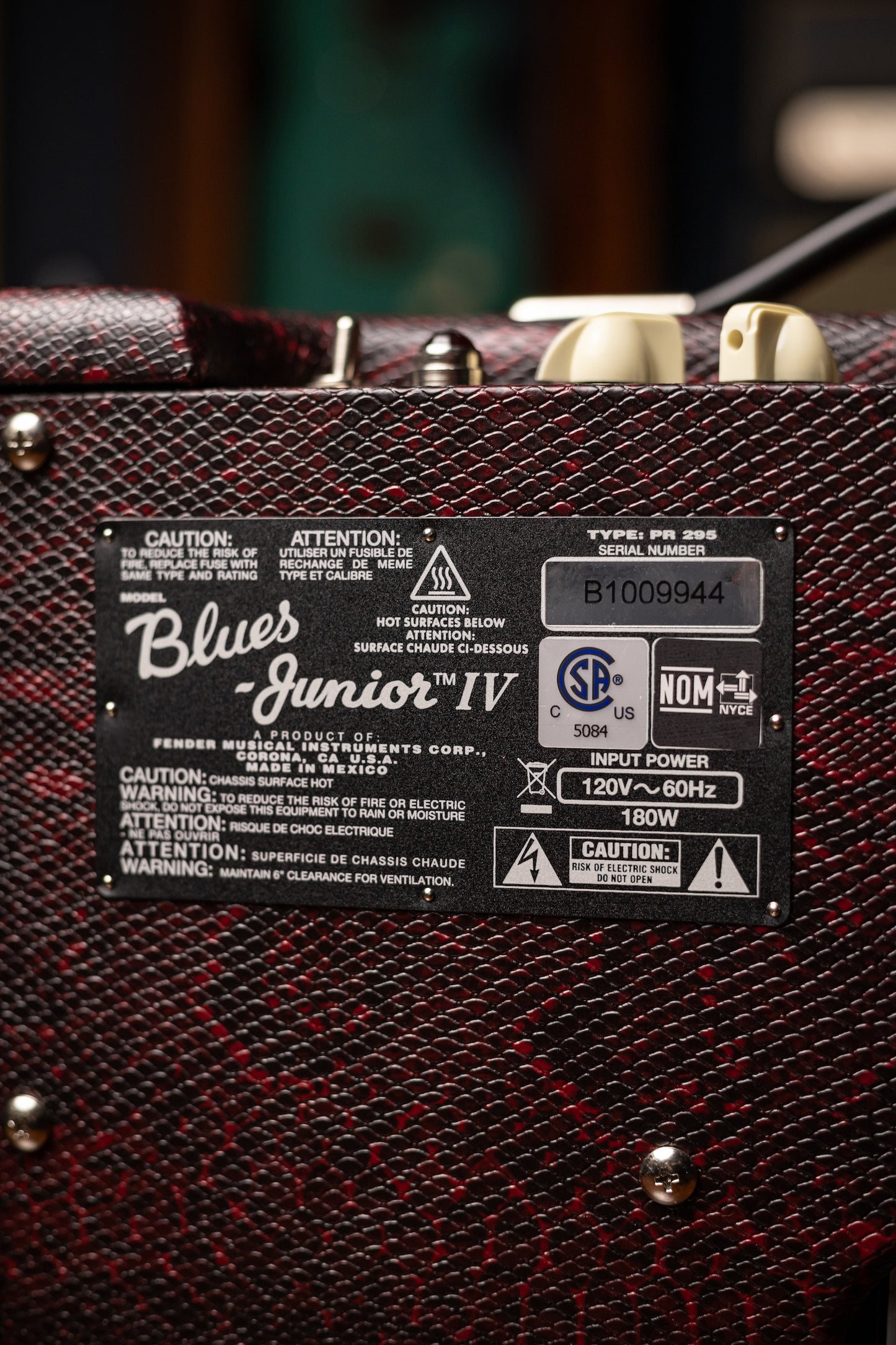 Fender Blues Junior IV Red Snakeskin Texas heat 120V