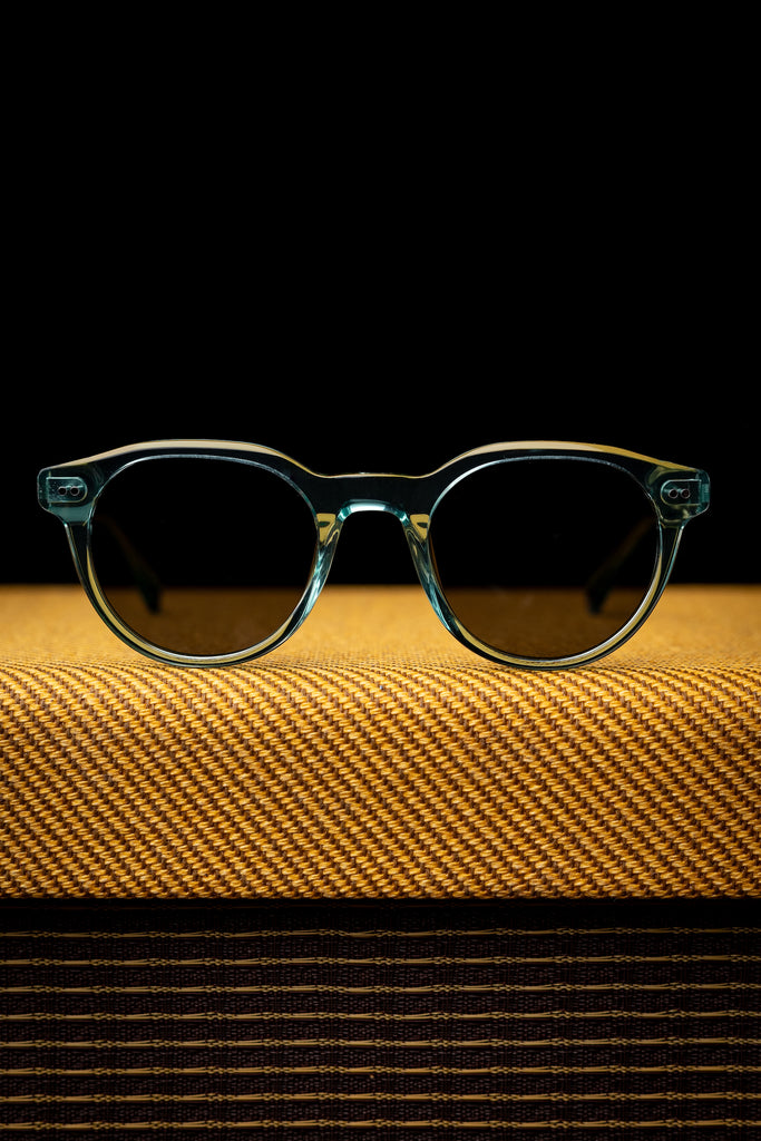 Johann Wolff Sunglasses - Morrison in Glass w/ Green Polar Lenses