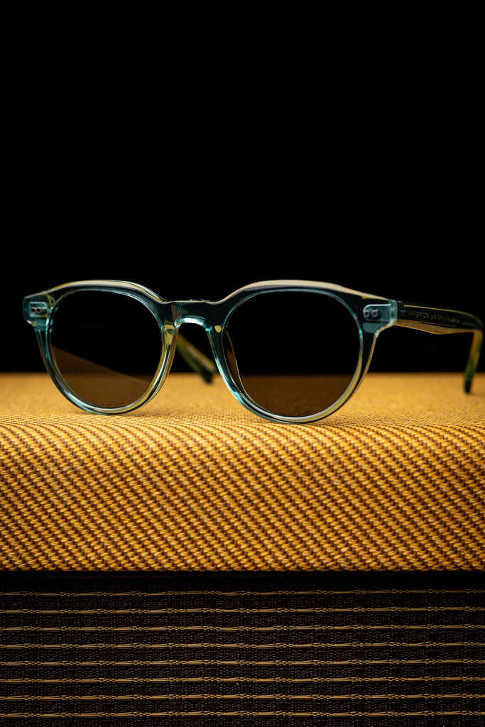 Johann Wolff Sunglasses - Morrison in Glass w/ Green Polar Lenses