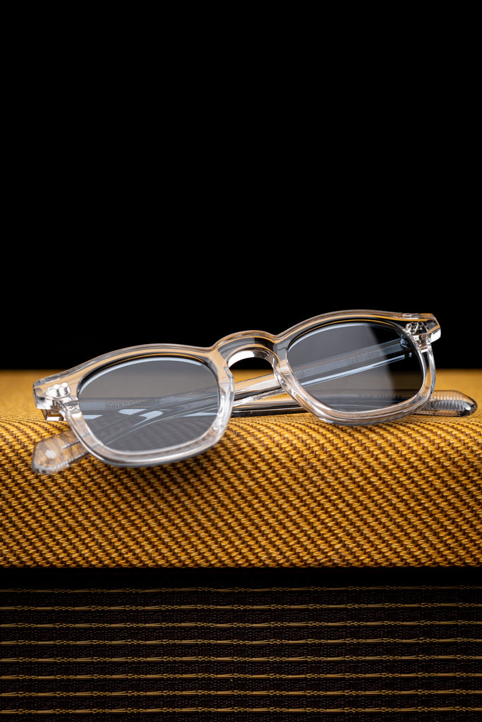 Johann Wolff Sunglasses - Carousel in Crystal w/ Blue Polarized Lenses