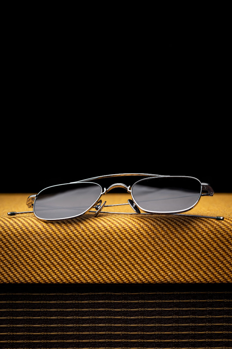 Johann Wolff Sunglasses -Flieger in White Gold w/ CR-39 Blue Lenses