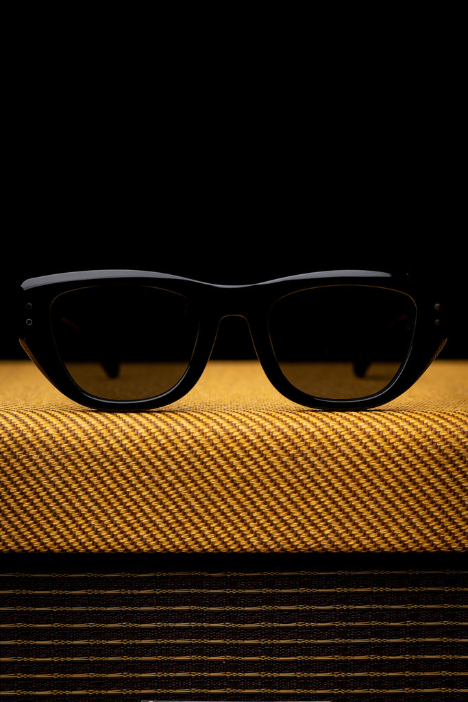 Johann Wolff Sunglasses - Weimar in Black w/ Green Polarized Lenses