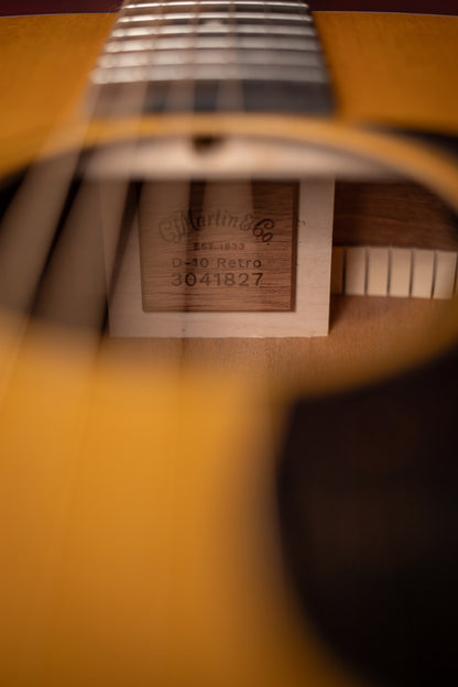 Martin D10E Retro Acoustic Electric Guitar - Aging Toner