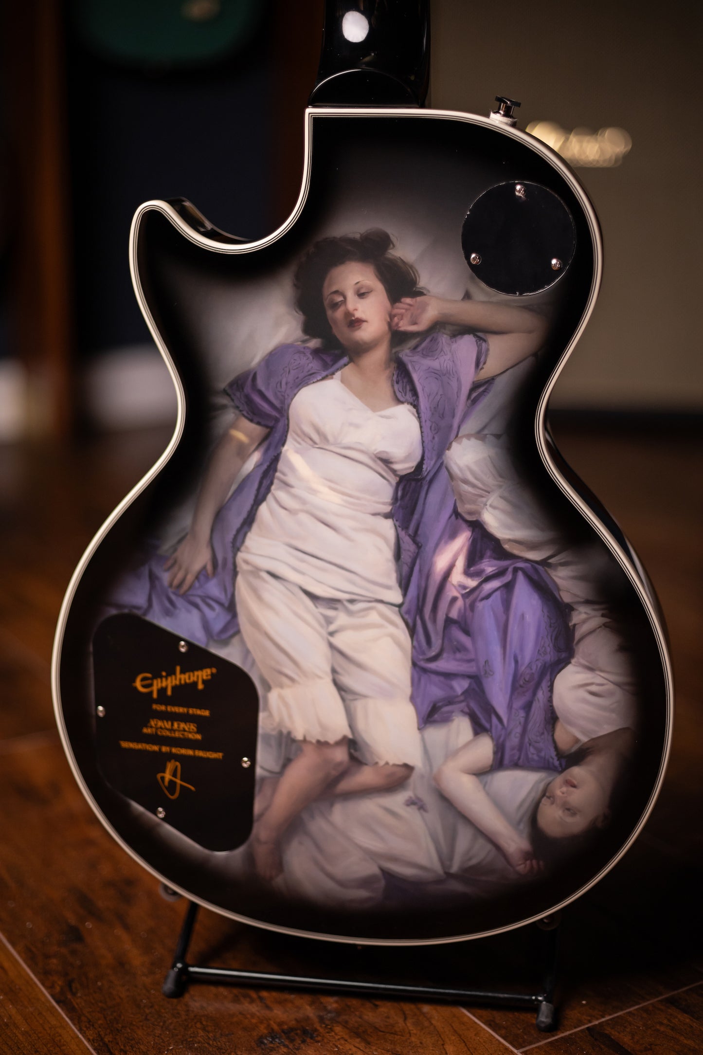Epiphone - Adam Jones Les Paul Custom Art Collection: Korin Faught’s “Sensation”, Electric Guitar - Antique Silverburst