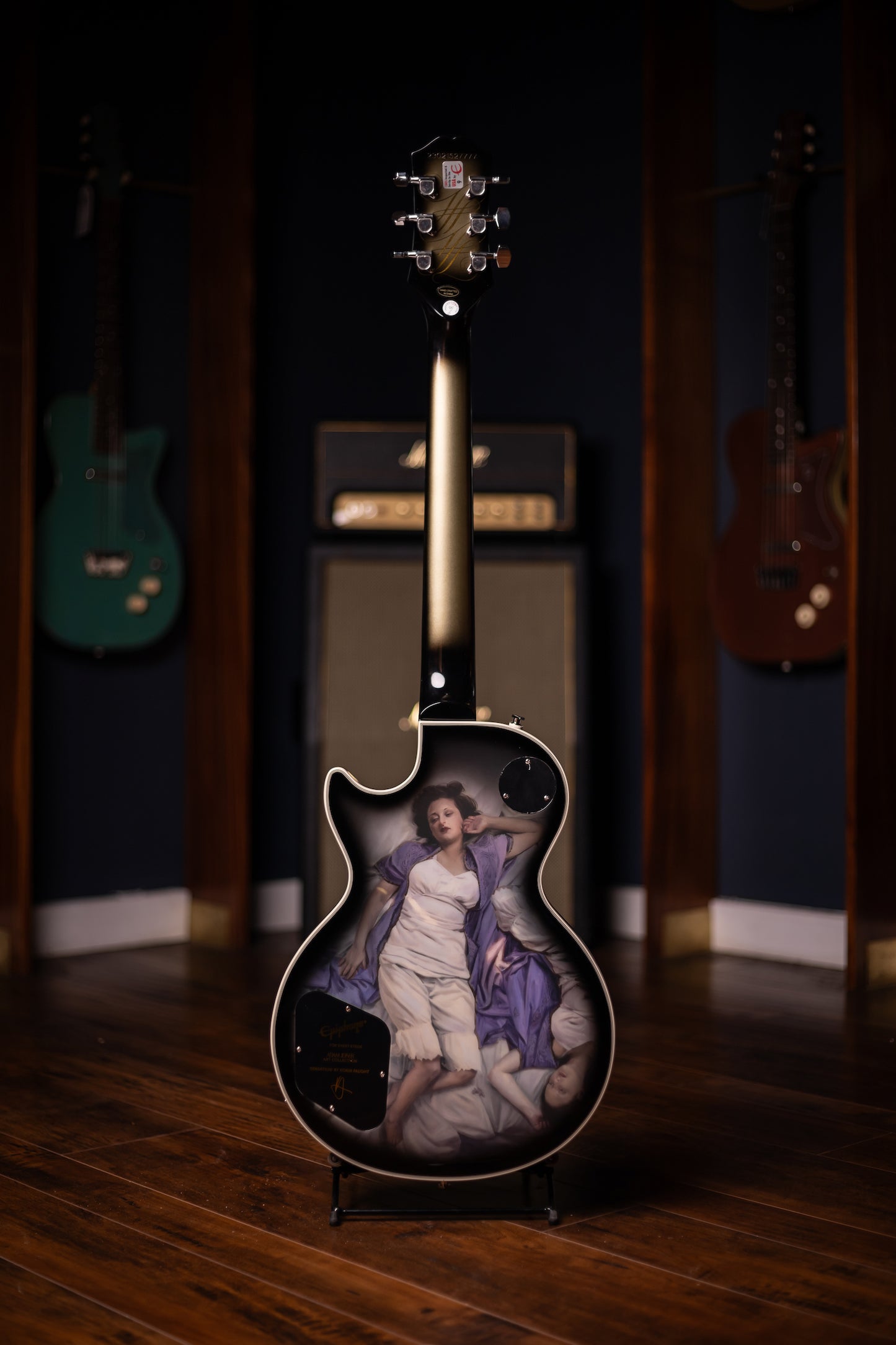 Epiphone - Adam Jones Les Paul Custom Art Collection: Korin Faught’s “Sensation”, Electric Guitar - Antique Silverburst