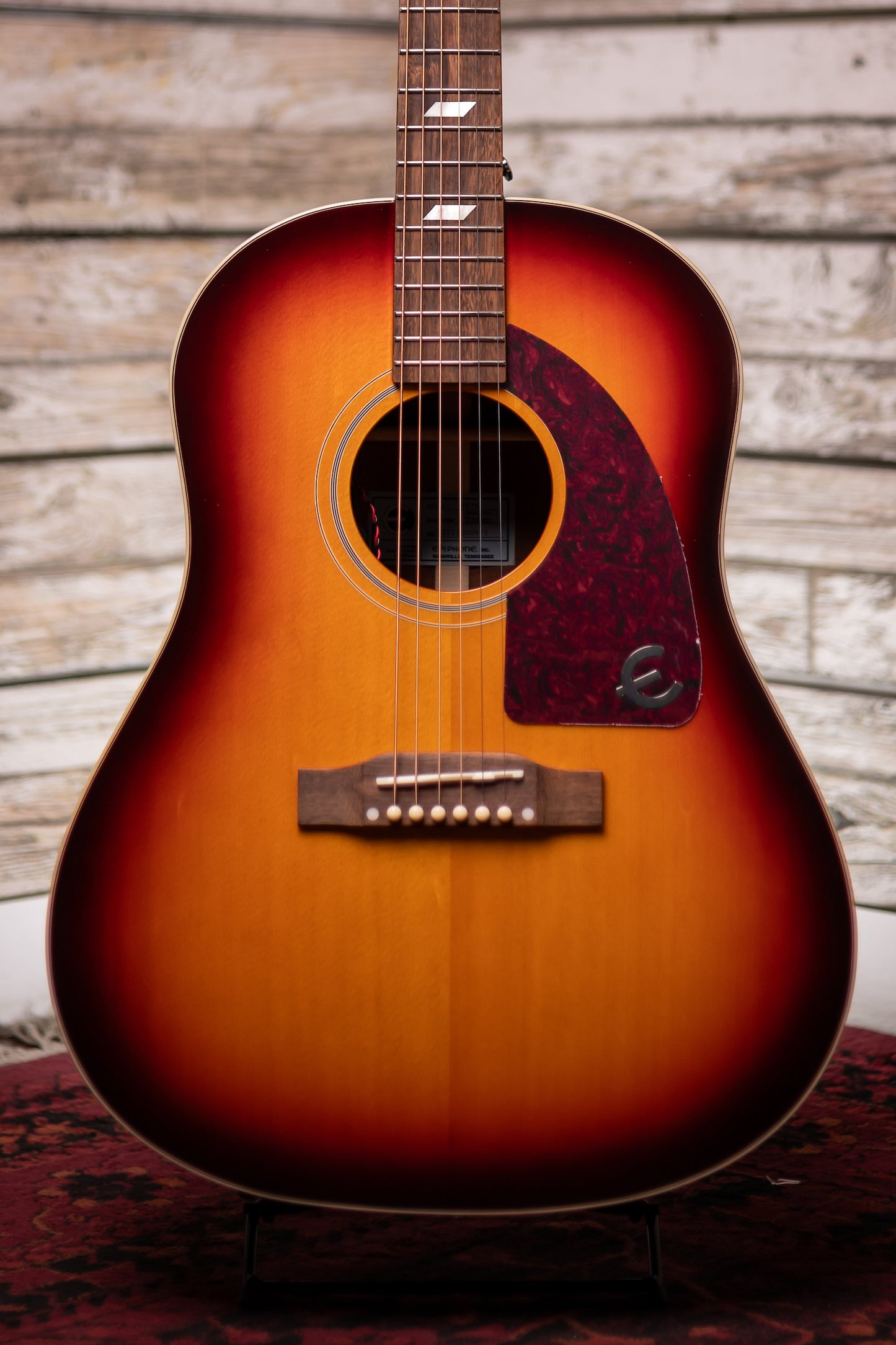 Epiphone Masterbilt Texan Acoustic-Electric Guitar - Faded Cherry Aged