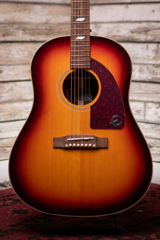 Epiphone Masterbilt Texan Acoustic-Electric Guitar - Faded Cherry Aged